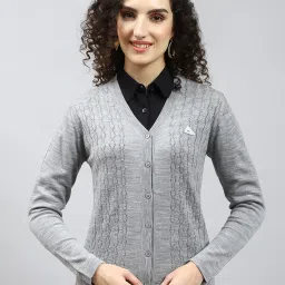 Monte Carlo Grey Self Design Cardigan image 1