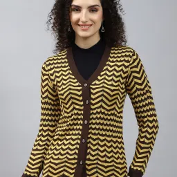 Monte Carlo Brown & Yellow Striped Cardigan image 1