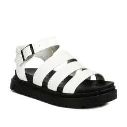 London Rag Women's White Ankle Strap Sandals image 2