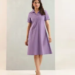 Studio Misri Lana Purple Solid Dress-picture-21