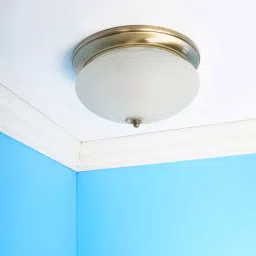 Fos Lighting Zenith Crackle  Glass 254 mm(10 Inch)es Flush Mount Brass Ceiling Lamp - Zenith-Crack-CL2 image 3