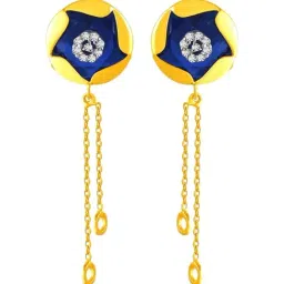 P.C. Chandra Jewellers 14KT (585) Yellow Gold and Diamond Drop Earrings for Women-picture-32