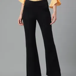 Latin Quarters Black Regular Fit High Rise Trousers-image-11