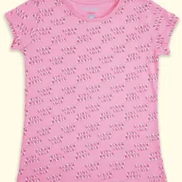 Pantaloons Junior Pink Cotton Printed T-Shirt-image-63