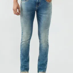 Spykar Mid Blue Solid Slim Fit Low Rise Jeans-image-11