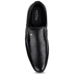 Metro Men's Black Formal Loafers image 3