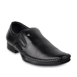 Metro Men's Black Formal Loafers image 2