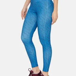 zelocity by zivame Zelocity High Rise Quick Dry Leggings - Mykonos Blue image 3