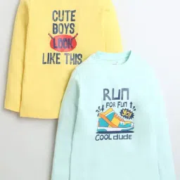 Bumzee Boys Multi Cotton Graphic T-Shirt (Pack of 2)-image-0