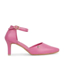 Elle Women's Pink Ankle Strap Stilettos image 2