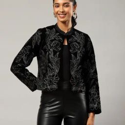 Label Ritu Kumar Black & White Embroidered Jacket-picture-29