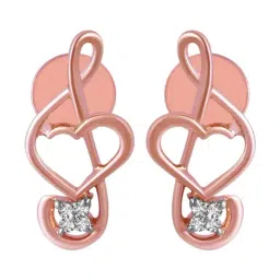 P.C. Chandra Jewellers 14KT (585) Rose Gold and Diamond Stud Earrings for Women-picture-17