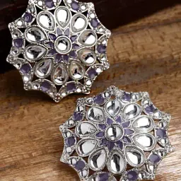Karatcart Silver Purple Earrings for Women-picture-20