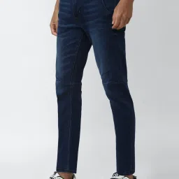 Peter England Jeans Navy Cotton Regular Fit Jeans image 3