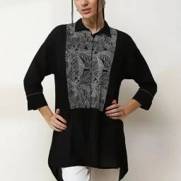Rangriti Black Regular Fit Printed Kurti-picture-43