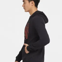 Jack & Jones Black Regular Fit Printed Hooded Sweatshirt image 3