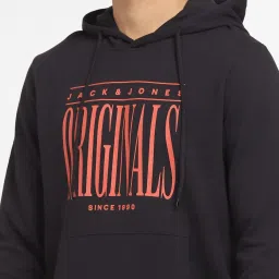 Jack & Jones Black Regular Fit Printed Hooded Sweatshirt image 4
