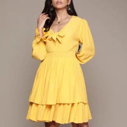 Label Ritu Kumar Yellow A Line Dress-picture-2