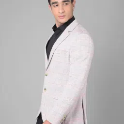 Crimsoune Club Pink Slim Fit Checks Blazer image 4