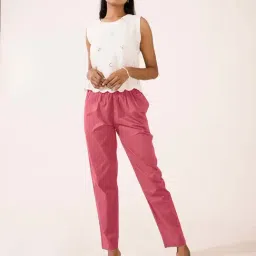 Go Colors! Pink Cotton Mid Rise Pants-image-50