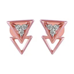 P.C. Chandra Jewellers 14KT (585) Rose Gold and Diamond Stud Earrings for Women-picture-41