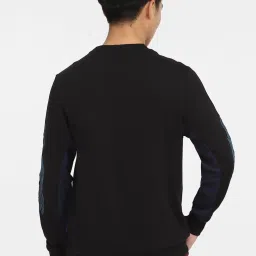 Jack & Jones Jet Black Cotton Regular Fit Printed Sweatshirt image 2