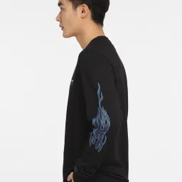 Jack & Jones Jet Black Cotton Regular Fit Printed Sweatshirt image 3