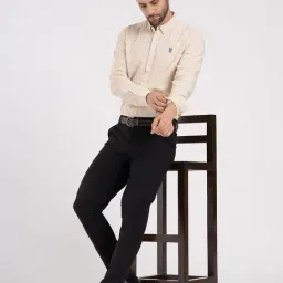 Red Tape Beige Striped Relaxed Fit Shirt image 5