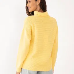 Zink London Yellow Self Design Sweater image 2