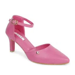 Elle Women's Pink Ankle Strap Stilettos image 3