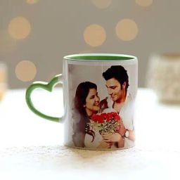 FNP Multicolor Ceramic Personalised Heart Shaped Handle Mug (325ml)-picture-49