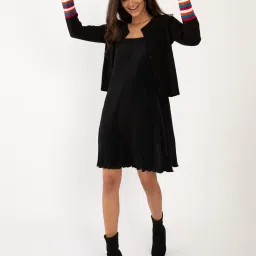 Zink London Black Self Design Sweater image 4