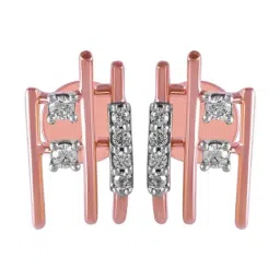 P.C. Chandra Jewellers 14KT (585) Rose Gold and Diamond Stud Earrings for Women-picture-46