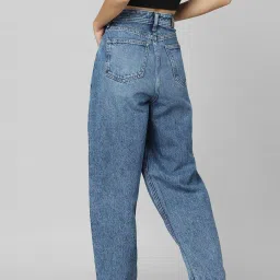 Only Blue Cotton Relaxed Fit High Rise Jeans image 2