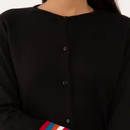 Zink London Black Self Design Sweater image 5