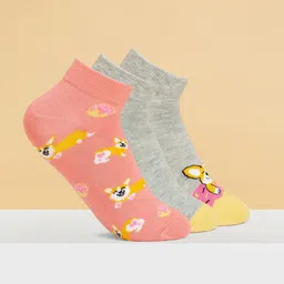 Honey by Pantaloons Women Pack OF 3 Patterned Ankle Length Socks-picture-26