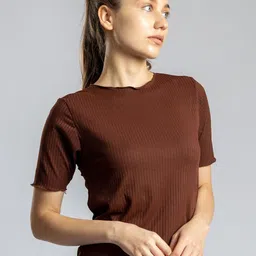 pyr8 Redamancii Women Solid Round Neck Polycotton Top image 1