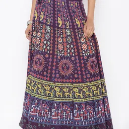 SOUNDARYA Women Purple & Red Printed Flared Wrap Around Maxi Skirt-picture-45