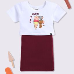 YK X Minute Mirth Girls Tom & Jerry Print Dress with T-shirt-picture-35