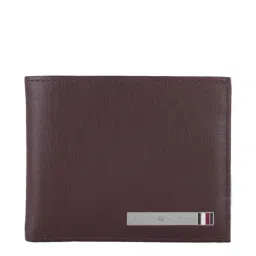Tommy Hilfiger Nixon Burgundy Formal Leather Bi-Fold Wallet for Men-image-66