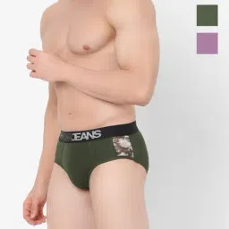 UnderJeans by Spykar Multicolor Briefs (Pack Of 3)-picture-37