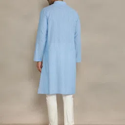Fabindia Men Mandarin Collar Striped Kurta image 4