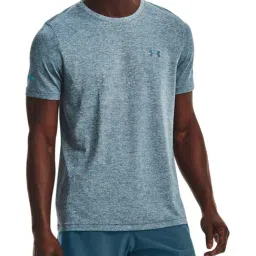 Under Armour Blue Regular Fit Self Pattern Sports T-Shirt-image-1