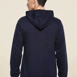 Campus Sutra Navy Printed Hooded Sweatshirt image 2