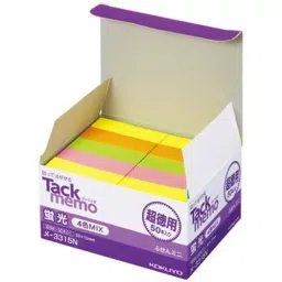Kokuyo 50x15 mm Assorted Tack Memo Fluorescent Color, ME-3315N image 2