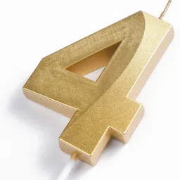 generic AR Giftzadda 4 Number Cake Topper Candle for 4th Birthday/Anniversary Party Celebrations Pack of 1 (4 No. Candle) image 1