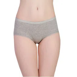 PLUMBURY® Women's Cotton Spandex Sanitary Period Panties Menstrual Postpartum Underwear (Pack of 3) Black/Beige/Grey image 2