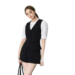 new-18 WaistCoat,Regular Fit WaistCoat,Black WaistCoat,Cotton Blend WaistCoat,Casual WaistCoat,Office Wear WaistCoat,Women WaistCoat,WaistCoat01. image 1