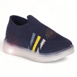 Lil Lollipop Mesh Design Slip On LED Shoes - Navy Blue-picture-7