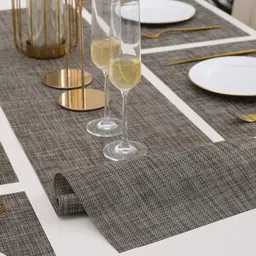 HOKIPO 7 Pieces Textured Tablemats with Table Runner image 4